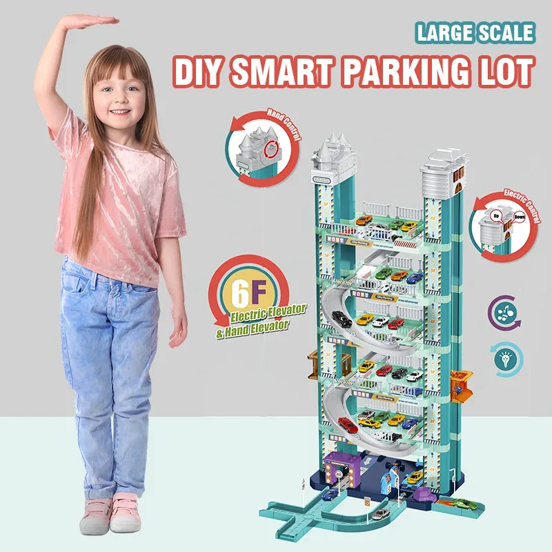Circuit de course avec parking en plastique