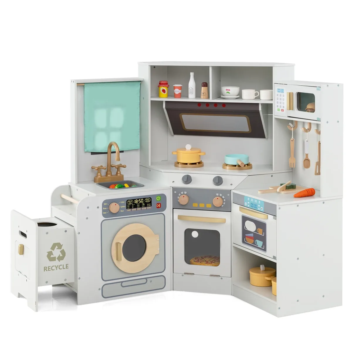 Cuisine d'angle en bois pour enfants