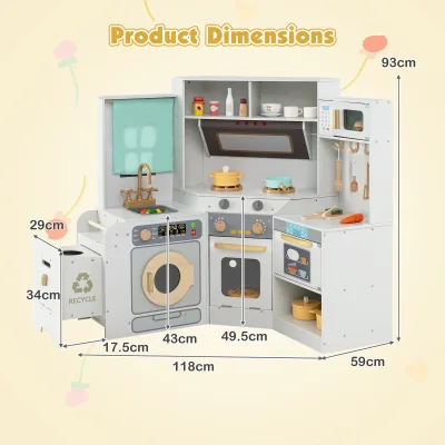 Cuisine d'angle en bois pour enfants – image 3