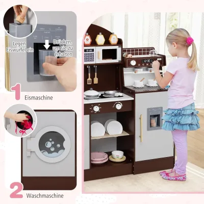 Cuisine de jeu en bois, 27 accessoires – image 3