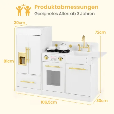 Cuisine de jeu en MDF blanc pour enfants – image 3