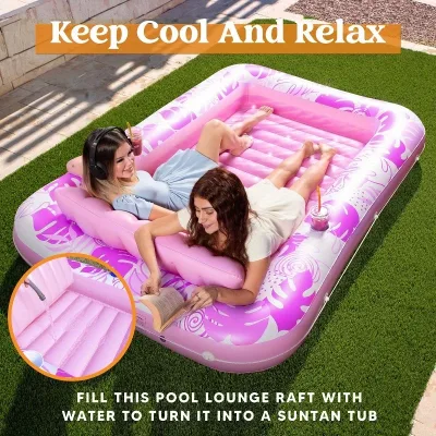 Grand flotteur de piscine gonflable rose – image 2