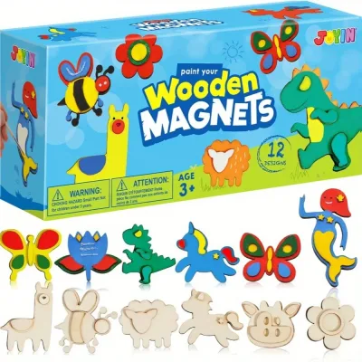 Kit de peinture en bois, 12 aimants