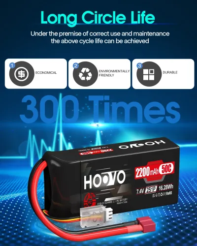 Lot de 2 batteries LiPo 2S 7,4 V 2200 mAh – image 3