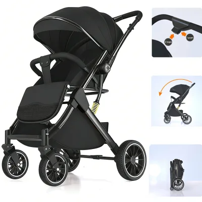 Poussette bébé pliable à quatre roues