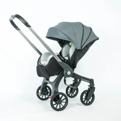 Poussette pliable 4 roues avec siège auto – image 3