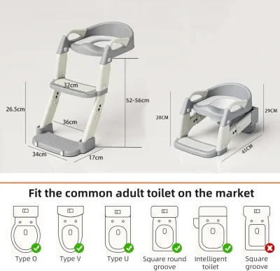 Réducteur de toilettes avec échelle pliable – image 2