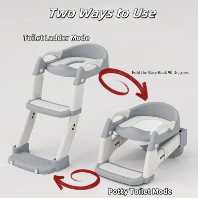 Réducteur de toilettes avec échelle pliable – image 3