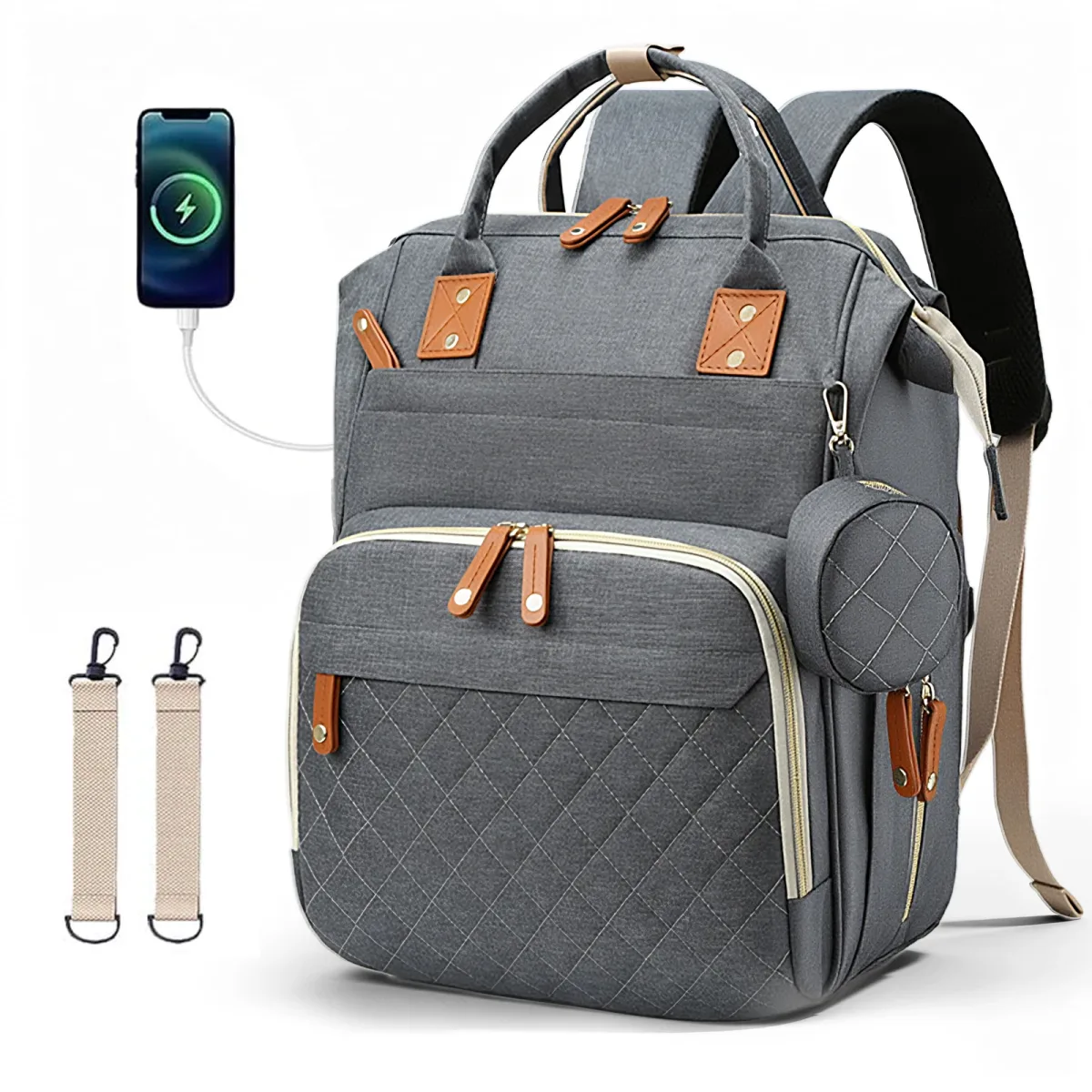 Sac à langer à dos avec porte-tétines