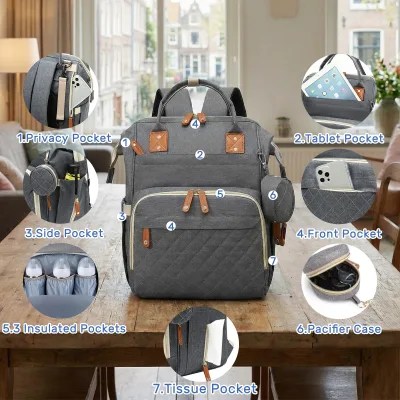 Sac à langer à dos avec porte-tétines – image 3