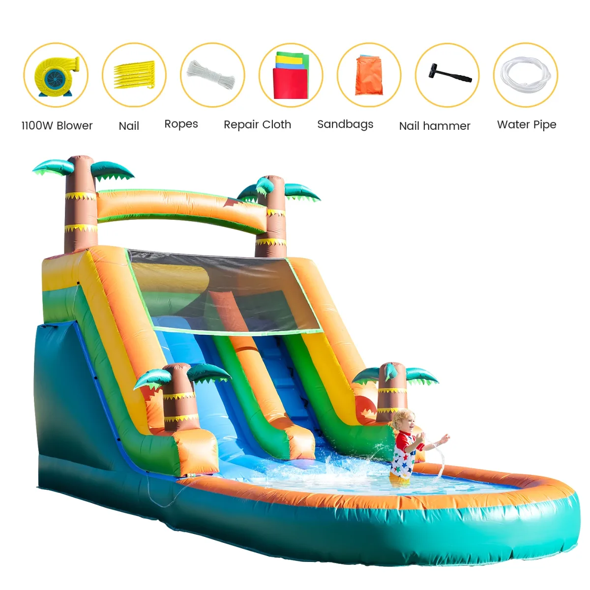 Toboggan aquatique gonflable en PVC