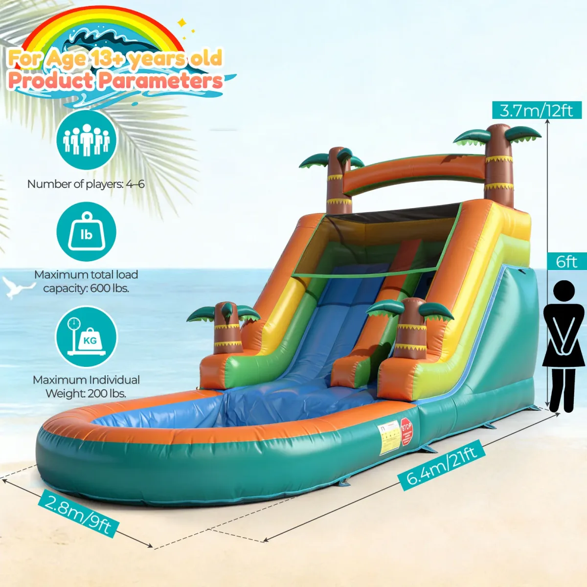 Toboggan gonflable aquatique en PVC
