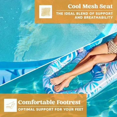 Transat gonflable de piscine en PVC rose – image 3